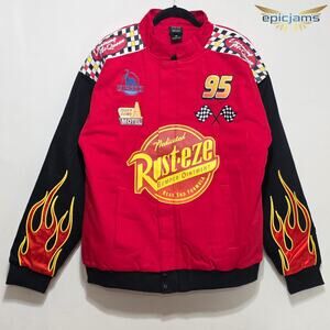 Disney Pixar Cars Lightning McQueen Racing Jacket Unisex Size XL New